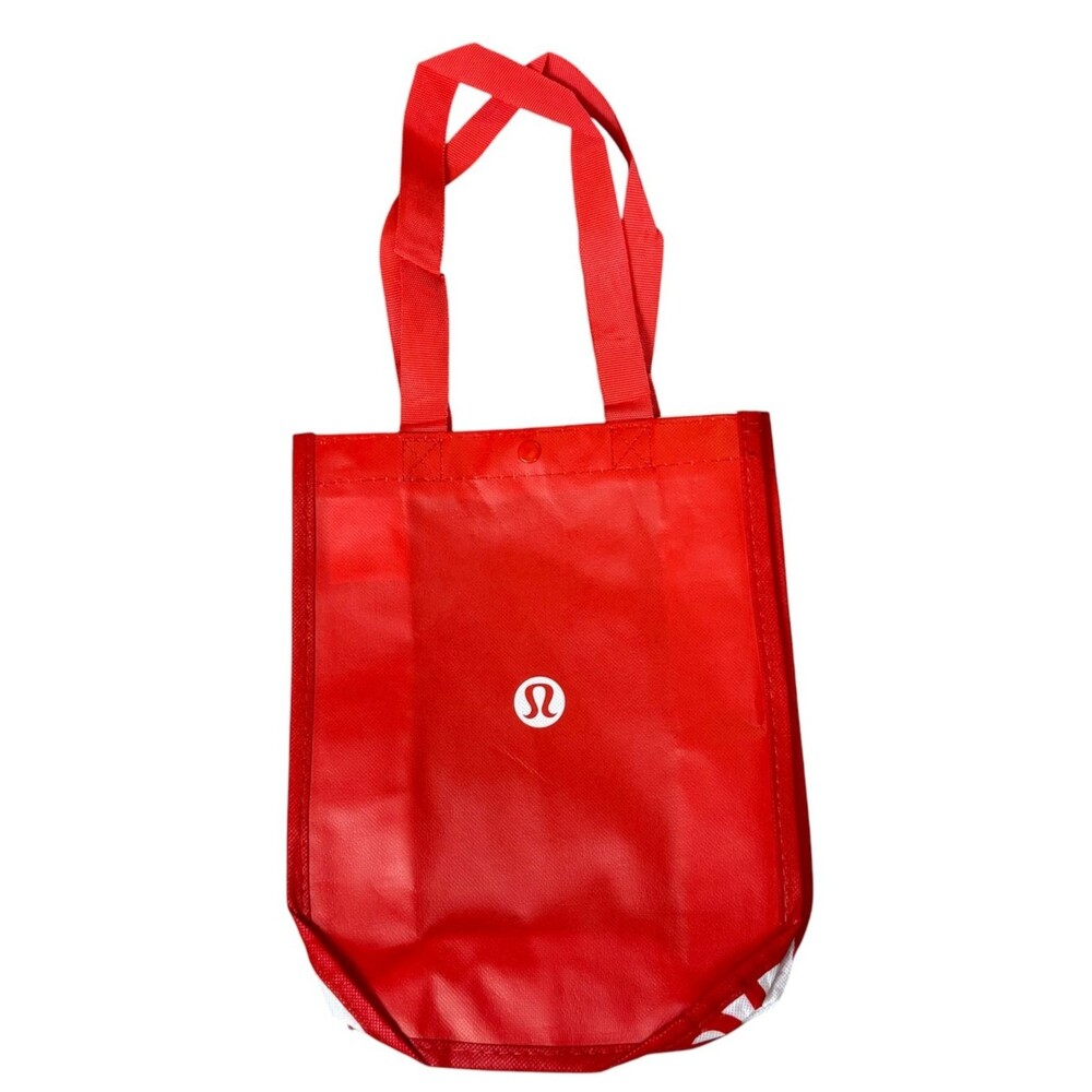 Lululemon Reusable Shopper Tote Red Gift Bag Shopping Carry All Dual Handle New